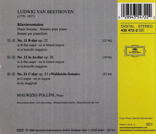 Maurizio Pollini: Beethoven Piano Sonatas\'waldstein\'&Other [CD]