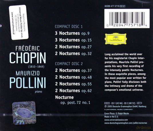 Maurizio Pollini: Chopin: Nocturnes [CD]