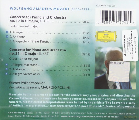 Maurizio Pollini: Mozart:Piano Concertos K.453/467 [CD]
