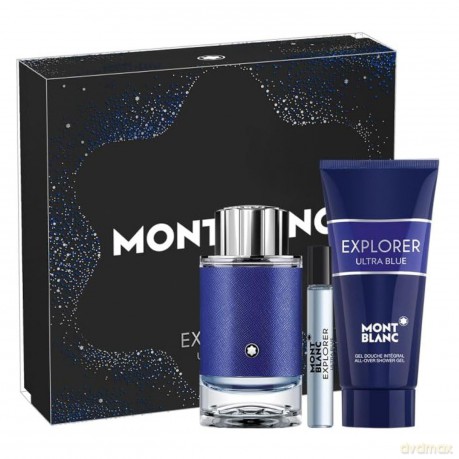 Montblanc Explorer Ultra Blue - Woda perfumowana 100 ml + sprchový gel 100 ml + Woda perfumowana 7,5 ml