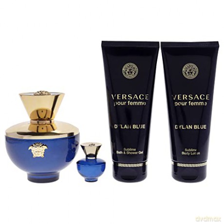 Versace Pour Femme Dylan Blue - Woda perfumowana 100 ml + body lotion 100 ml + shower gel 100 ml + Woda perfumowana 5 ml