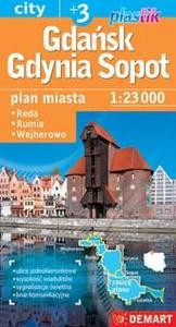 Mapa plastik GDAŃSK, GDYNIA, SOPOT plus 3