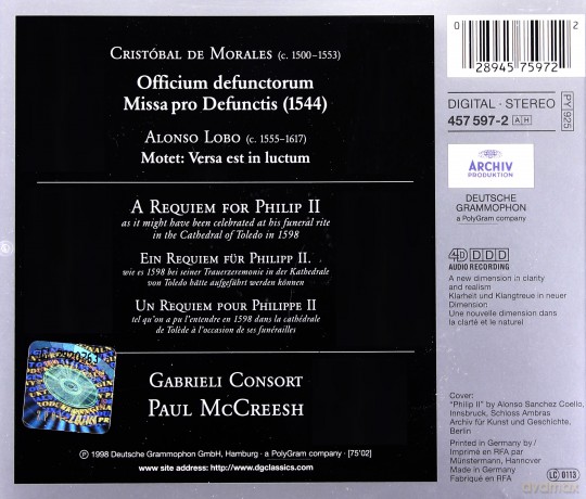Mccreesh Gabrielli Consort: Morales Missa Pro Defunctorum [CD]