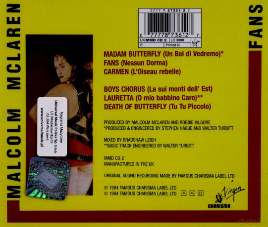 Mclaren, Malcolm: Fans [CD]