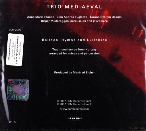 Mediaeval Trio: Folk Songs [CD]