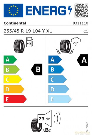 Continental SportContact 6 255/45R19 104 Y rant ochronny, wzmocnienie (XL) AO - Audi