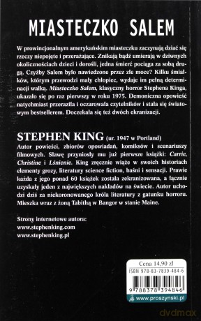Miasteczko Salem Wyd. Kieszonkowe - Stephen King [KSIĄŻKA]