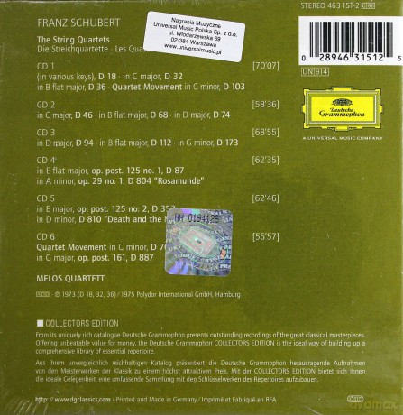 Melos Quartet: Schubert: The String Quartetts [6CD]