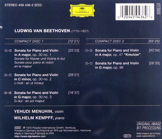 Menuhin Kempf: Beethoven: Sonata [2CD]