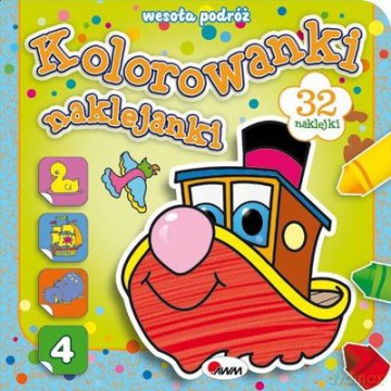 Wesoła Podróż Kolorowanki Naklejanki 4 - Piotr Kozera [KSIĄŻKA]