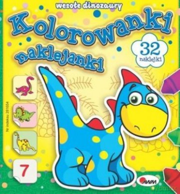 Wesołe Dinozaury Kolorowanki Naklejanki 7 - Piotr Kozera [KSIĄŻKA]