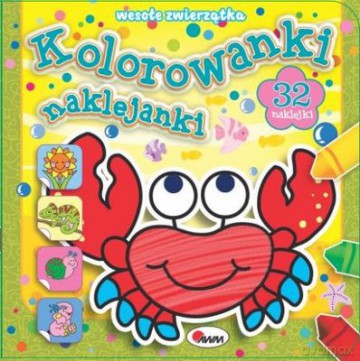 Wesołe Zwierzątka Kolorowanki Naklejanki 2 - Piotr Kozera [KSIĄŻKA]