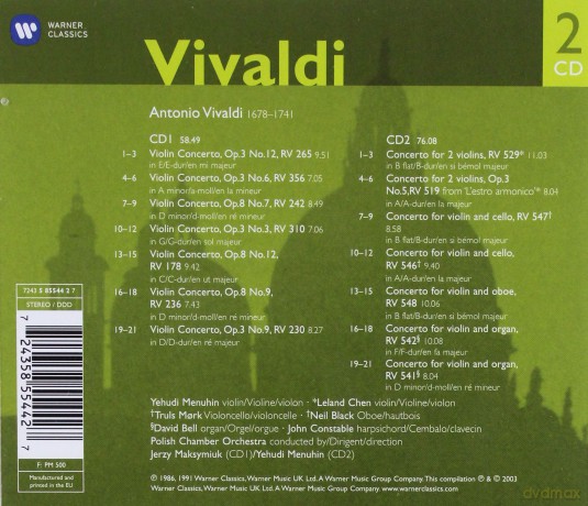 Menuhin/Polish Chamber Orchestra: Gemini-Violin Concertos [2CD]