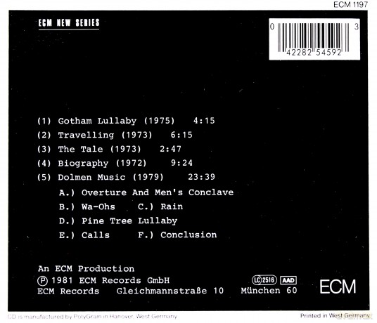 Meredith Monk: Dolmen Music [CD]