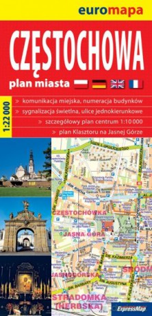 Częstochowa. Euromapa. Plan miasta w skali 1:22 000 [KSIĄŻKA]