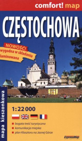 Częstochowa. Laminowany plan miasta w skali 1:22 000. Mapa kieszonkowa [KSIĄŻKA]