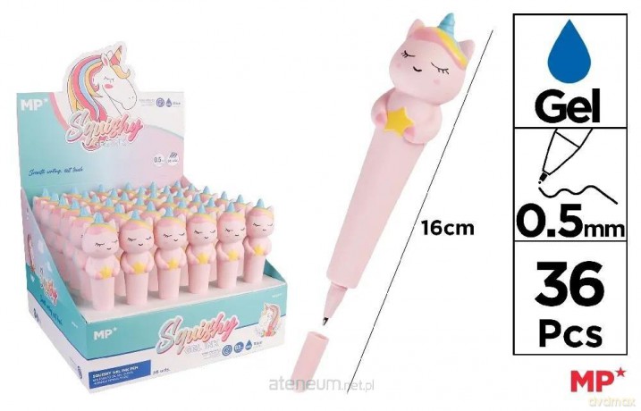 Długopis żelowy Squishy Jednorożec (36szt)