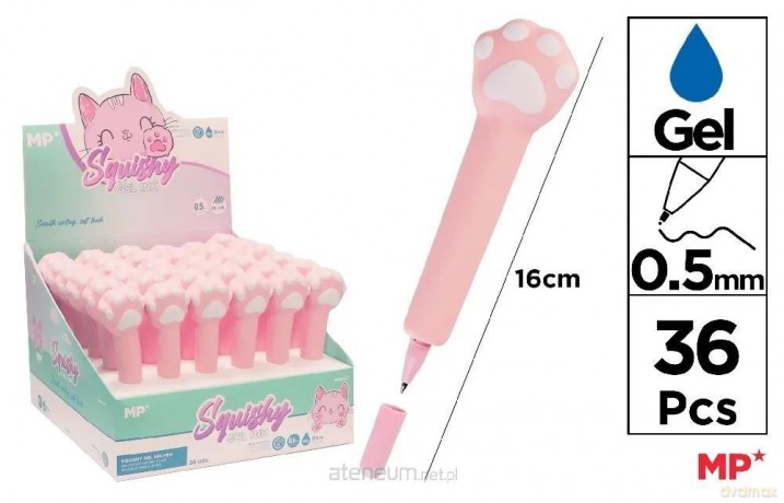 Długopis żelowy Squishy Łapka (36szt)