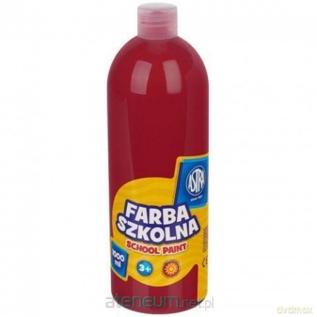 Farba szkolna czerwona ciemna 1000ml