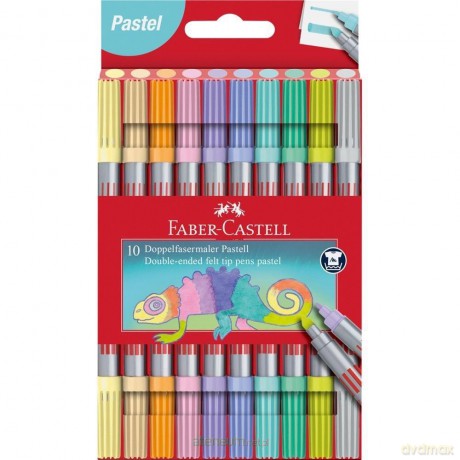 Flamastry dwustronne pastel 10 kol.L