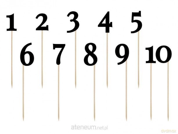 Numery na stół, czarne 24-26cm 11szt
