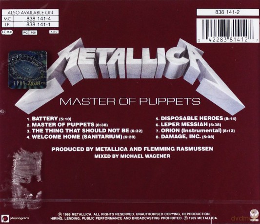 Metallica: Master Of Puppets [CD]