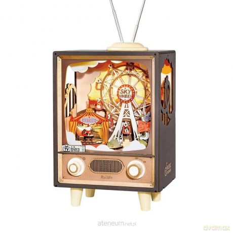 Puzzle Drewniane 3D Pozytywka Telewizor retro