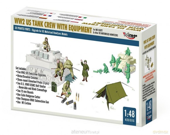 WWII Załoga czołgu USA z wyposażeniem 1:48