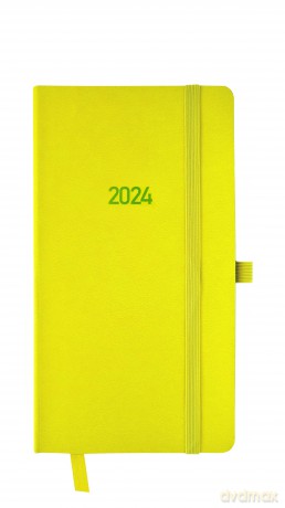 Kalendarz 2024 flex z gumką Dl tygodniowy neon V5 [KALENDARZ]