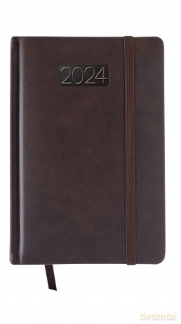 Kalendarz 2024 lux elegance z gumką A4 dzienny V3 kawowy [KALENDARZ]