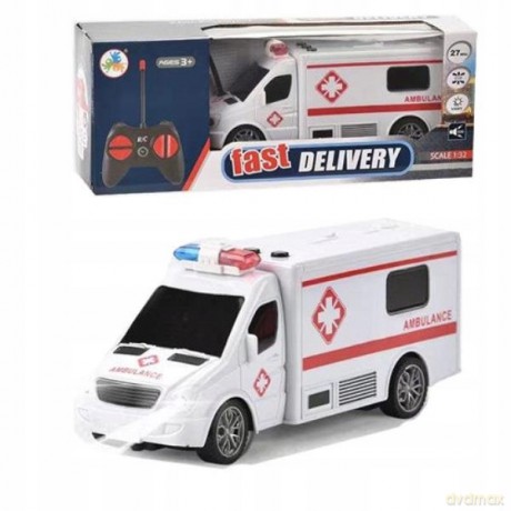 AUTO KARETKA NA ZDALNE STEROWANIE PILOT AMBULANS ŚWIATŁO LED DZWIĘK