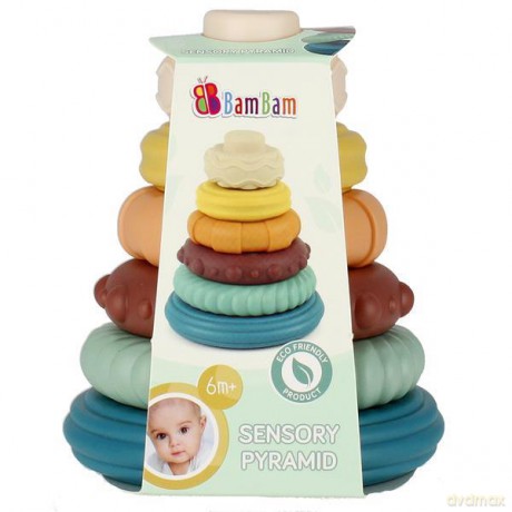 BAM BAM Piramidka edukacyjna pastel 500692