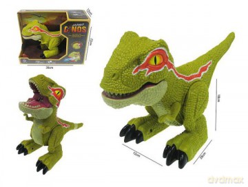 Dinozaur funkcyjny ryczy, świeci, puszcza parę wodną QX025