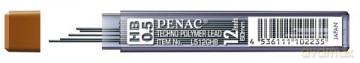 Grafity do ołówków PENAC 0,5mm, HB, zawieszka, 12 szt.
