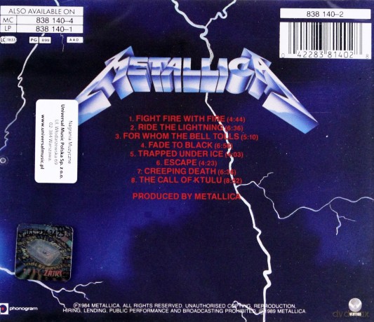 Metallica: Ride The Lightning [CD]
