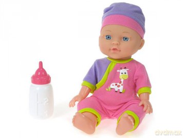 Lalka bobas w ubranku + butelka do karmienia 582330