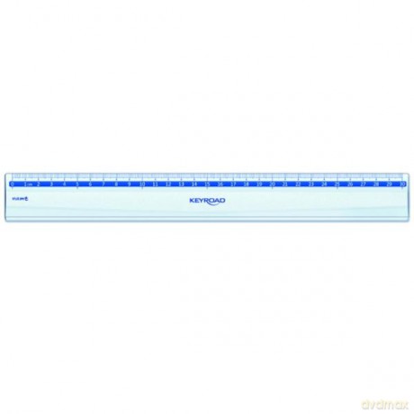 Linijka plastikowa KEYROAD, 30cm, transparentna, pudełko