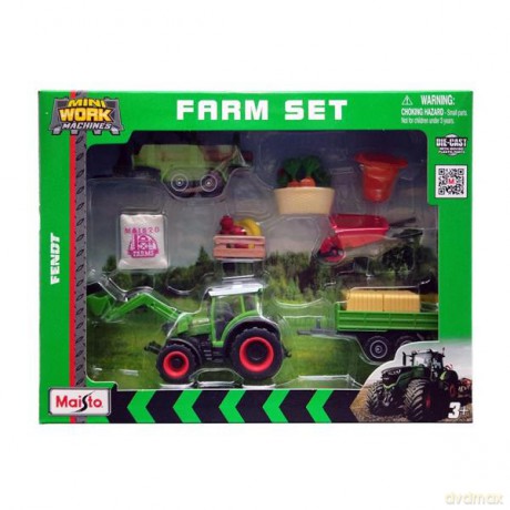 MAISTO 12564-46 Traktor Fendt zestaw z mini farmą