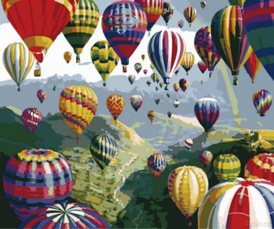 Malowanie po numerach 40x50cm Balon nad górami 1008914