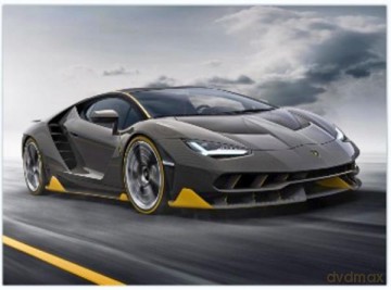 Malowanie po numerach 40x50cm Czarne sportowe auto na asfalcie 1008499