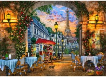 Malowanie po numerach 40x50cm Paryż, restauracja na ulicy 1008491