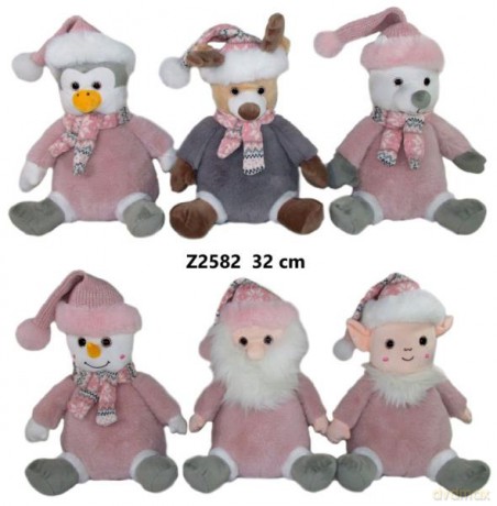 Maskotka Zwierzątko świąteczne 32cm 6 wzorów 164988 SunDay mix
