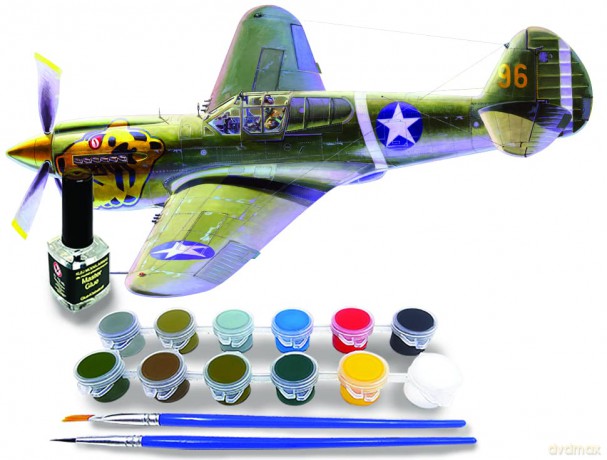 Model samolotu do sklejania P-40 E'Aleutian Tiger' 1:72 (farby + klej)