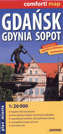 Gdańsk, Gdynia, Sopot. Laminowany plan miasta w skali 1:26 000 [KSIĄŻKA]