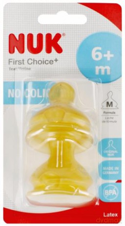 NUK MP Smoczek do butelki lateksowy 6-18m M First Choice+ op.2 szt. 10713242
