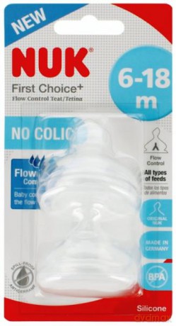 NUK MP Smoczek do butelki silikonowy 6-18m First Choice+ op.2 szt. 10721329