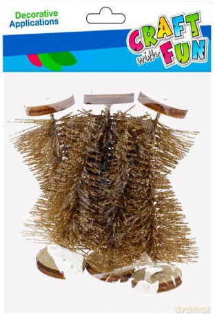 Ozdoba dekoracyjna Boże Narodzenie Choinka złota Craft with Fun 521602
