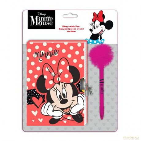 Pamietnik + długopis z pomponem Minnie