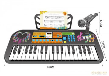 Pianinko z mikrofonem w pudełku na baterie 377364
