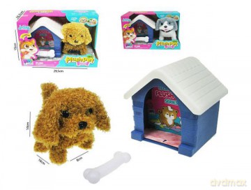 Piesek na baterie z budą Mini Plush Pet Series mix